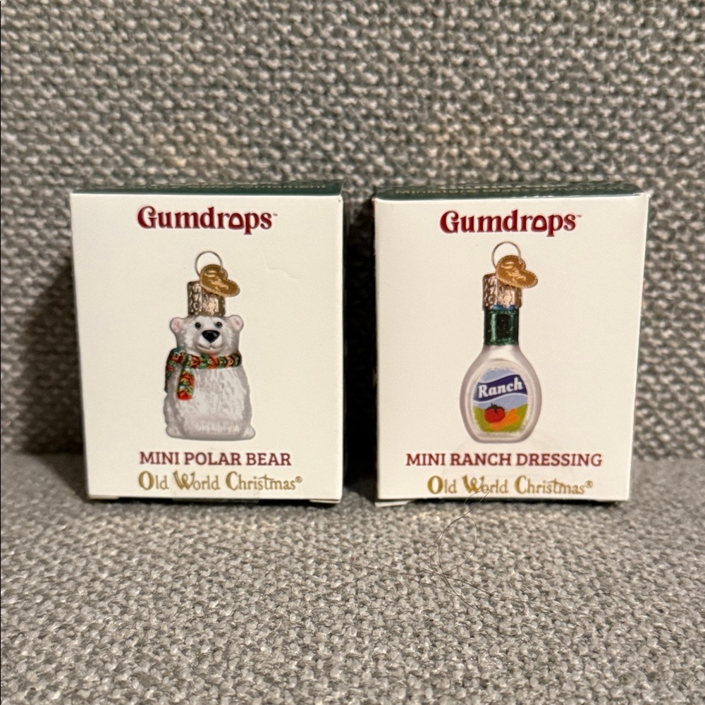 Old World Christmas Mini Ornaments Set Ranch and Polar Bear